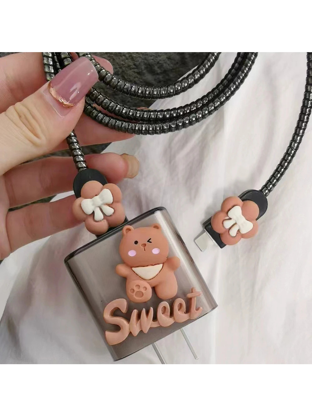 Sweet Bear iPhone Charger Cover Cable Protectors P18
